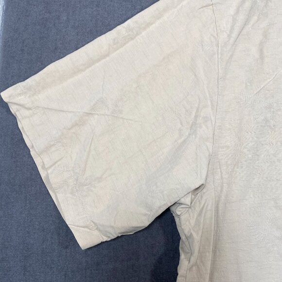 IL Migliore Beige Short Sleeve Button-Up Shirt Silk Lightweight Mens Size 3XL - Picture 4 of 9